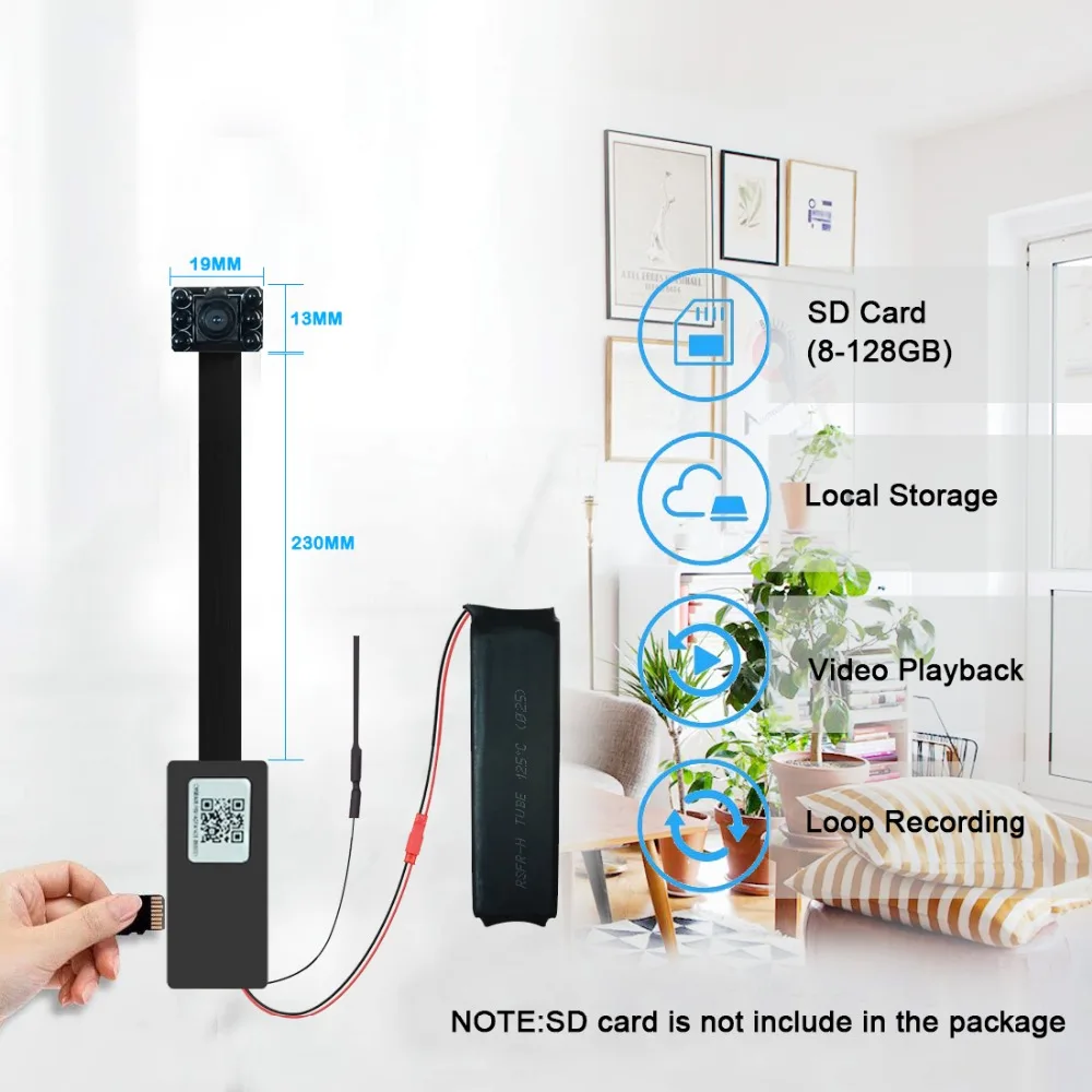 Wifi HD Mini Camera WIFI Small Camera 1080P Remote Monitoring Audio Pickup  Motion Detection Micro Camcorder  Mini Cam 