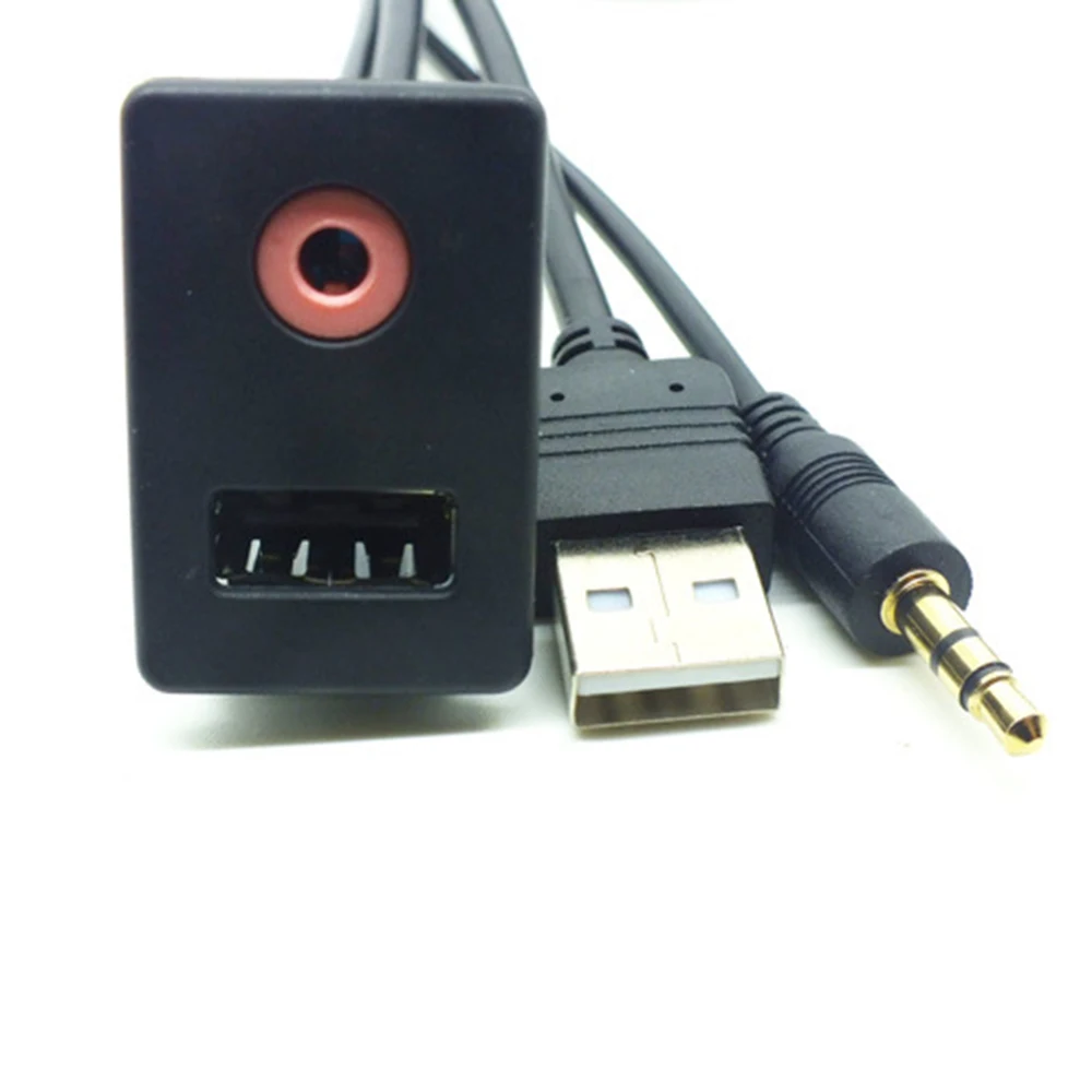 Аудиоразъем 3 5 мм 1 м USB Кабель адаптер выключатель AUX кабель удлинитель монтажная