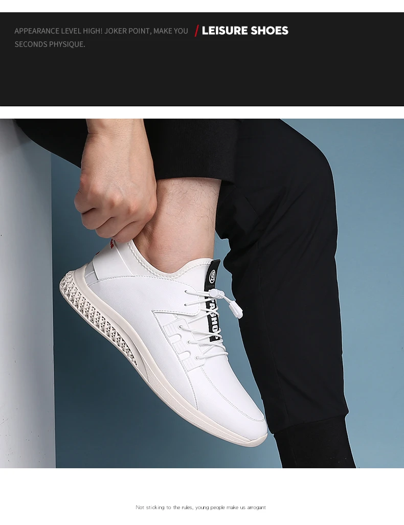 Misalwa/Летняя и осенняя мужская обувь, увеличивающая рост, на 5 см; повседневные кроссовки из искусственной кожи; мужские белые туфли; мужская обувь, увеличивающая рост; лоферы
