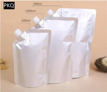 

20pcs Large Aluminum Foil Plastic Drink Packaging Bag Silver Pouch for Beverage Milk sauce liquid Stand-up Storage Bags