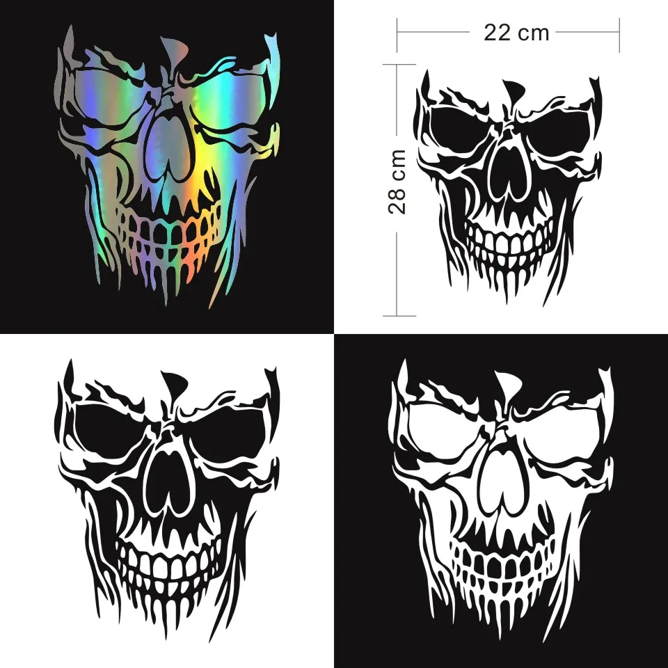 Anycuros Funny Personality Skull Car Sticker Fashion Classic Decorative Motorcycle Car Accessories 2228CM (2)