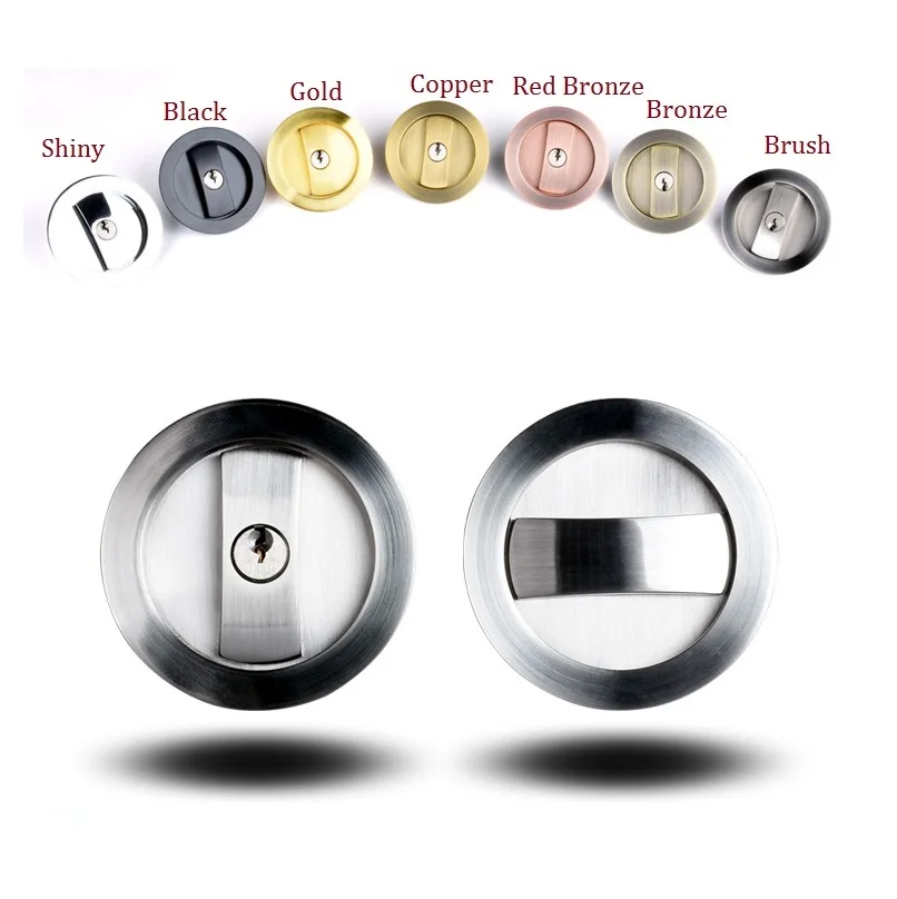 Sliding Door Lock set Kit 35-50mm Door Thickness Hook Lock Pocket door Round Sliding Door Lock set Kit 35-50mm Door Thickness Hook Lock Pocket door Round