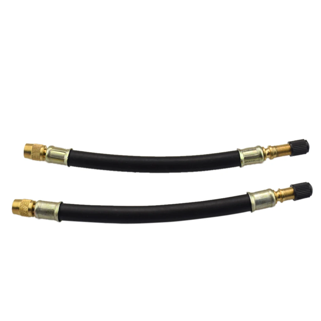 2 Pieces 7inch Long Large Bore Valve Flexible Rubber Valve Extension Adapter with Cap