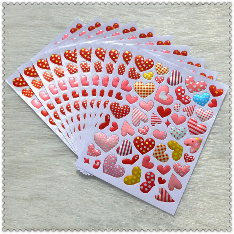 20 sheets per lot pvc scrapbook stickers love heart sun moon letters