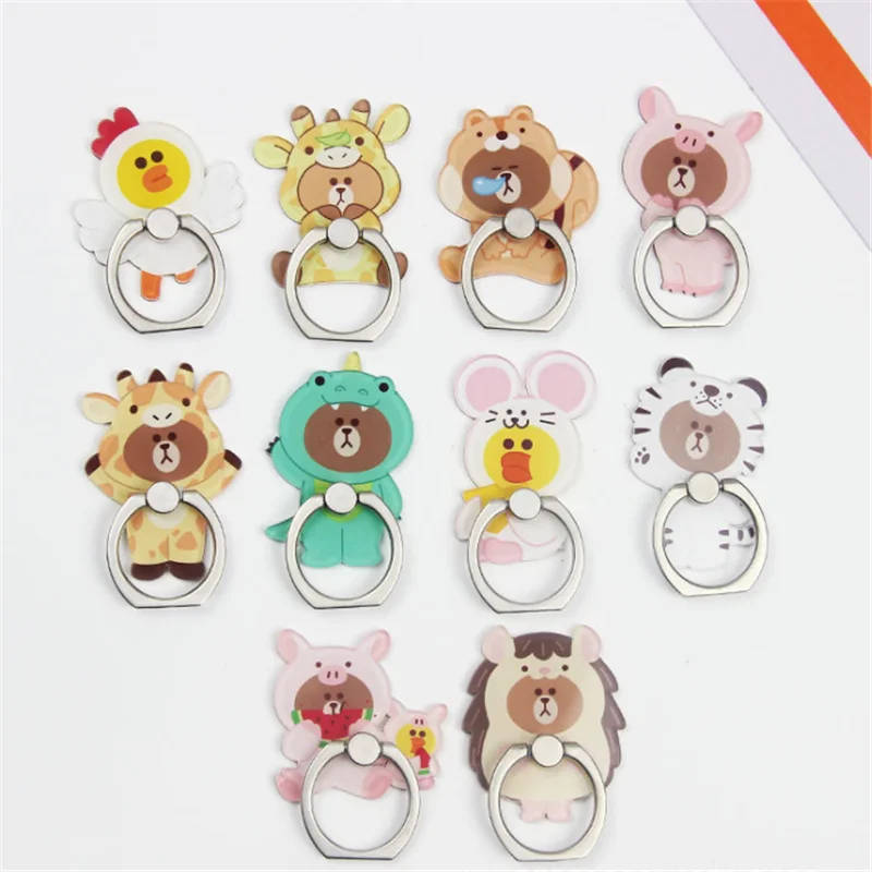 

UVR Mobile Phone Stand Holder Finger Ring Smartphone Cartoon Bear Cell Phone Holder Stand For iphone Xiaomi Huawei All Phone