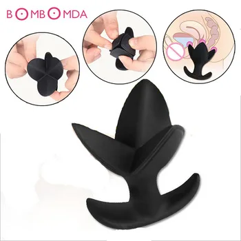 Gay Erotic Toys Flower Opening Anal Plug Soft Silicone Opening Butt Plug Anal Expander G Spot Prostate Stimulator Anus DilatorO3