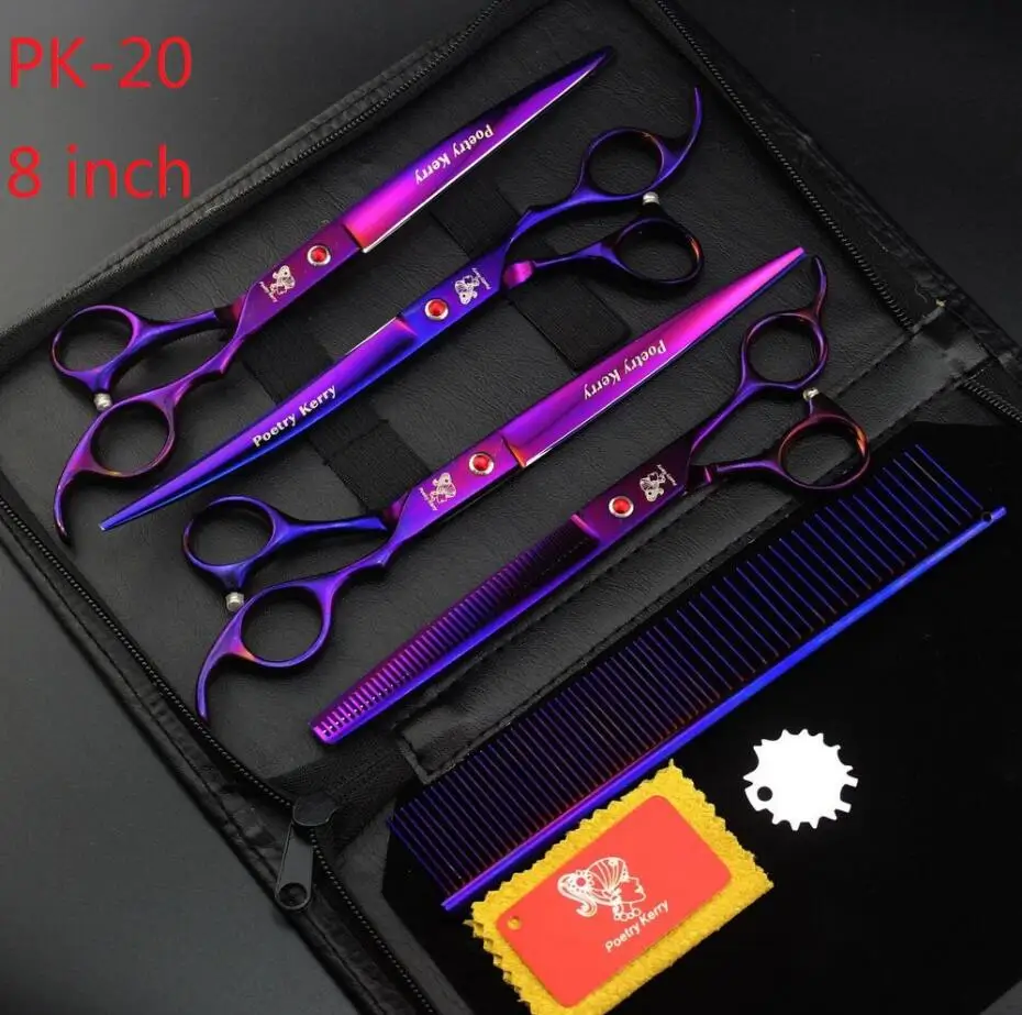 PK-20 8 inch Poetry Kerry профессиональные ножницы для ухода за домашними животными 7,0 8,0 дюймов ножницы для стрижки собак для стрижки волос тонкие изогнутые ножницы - Цвет: PK-20 8 inch