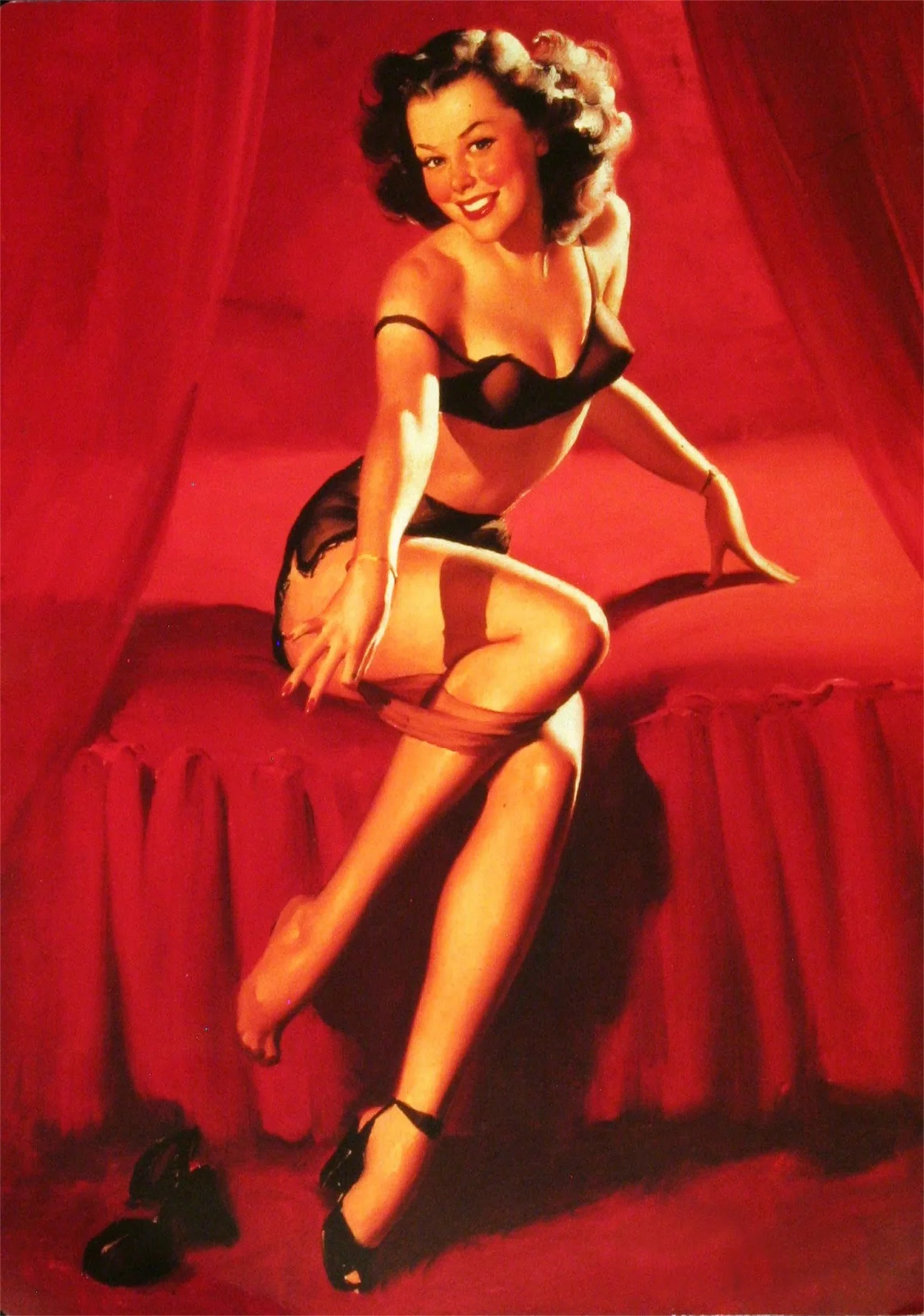 Женский винтажный Ретро постер Tease Pin Up с картой Настенная Наклейка на стену