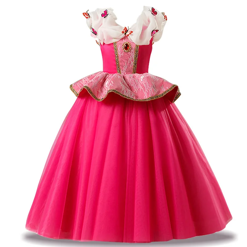 Аврора платье принцессы Хэллоуин Рождество Косплэй Карнавальный костюм для детей Bithday Нарядные платья для девочек детей Костюмы