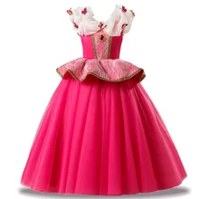 Аврора платье принцессы Хэллоуин Рождество Косплэй Карнавальный костюм для детей Bithday Нарядные платья для девочек детей Костюмы