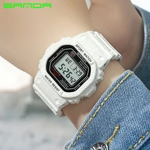 SANDA, водонепроницаемые спортивные часы для женщин, роскошный светодиодный, электронные, цифровые часы для девушек, женские часы, relogio feminino reloj mujer