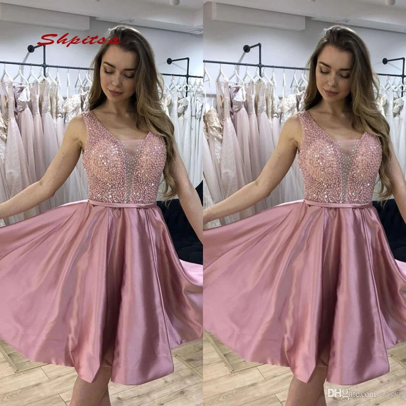 Vestidos cortos de fiesta de graduación de Mini para mujer talla grande 8 ° grado cóctel Semi Formal vestido de Graduación|Vestidos de graduación| - AliExpress