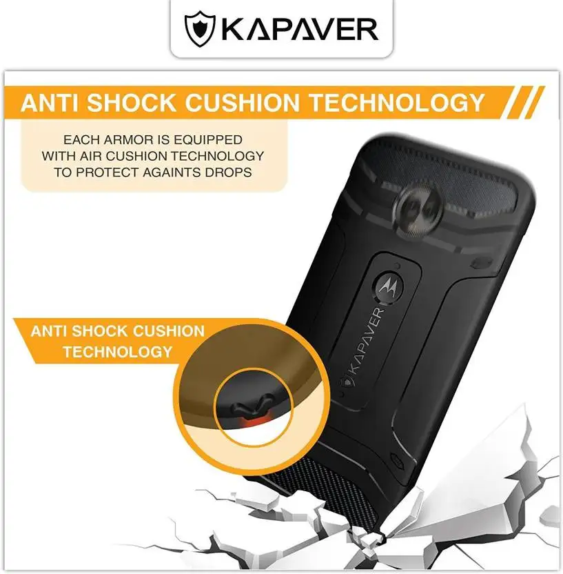 KAPAVER®Чехол для Moto G6, прочный, прочный, черный, ударопрочный, тонкий, задняя крышка для Moto G6(ПИЛОТ