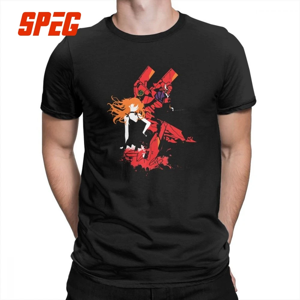 

Neon Genesis Evangelion EVA T Shirts Evangelion Unit-02 Male T-Shirts Short-Sleeved Purified Cotton Vintage Tee Shirt Casual