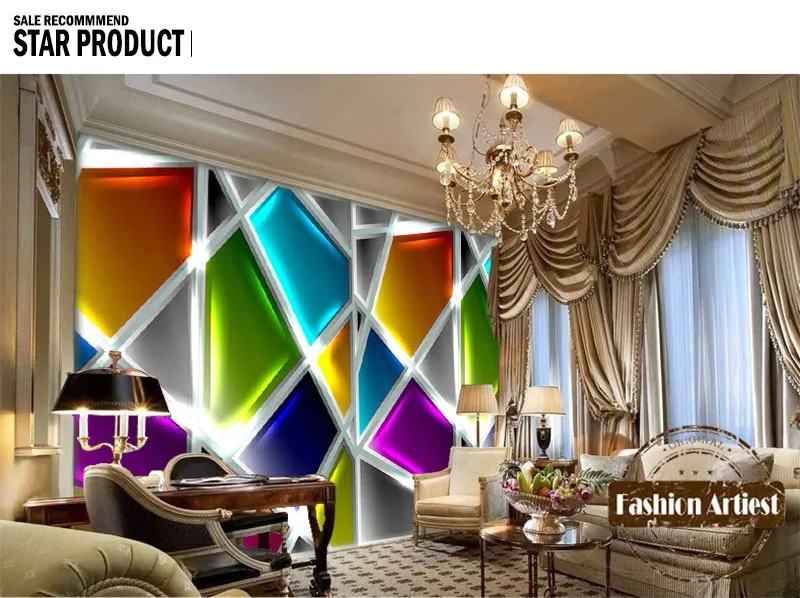 Custom Modern 3d Wallpaper Mural European Glinting Color Glass Wall Sofa Bedroom Living Room Cafe Bar Restaurant Background Modern 3d 3d Wallpaper Murals3d Wallpaper Aliexpress