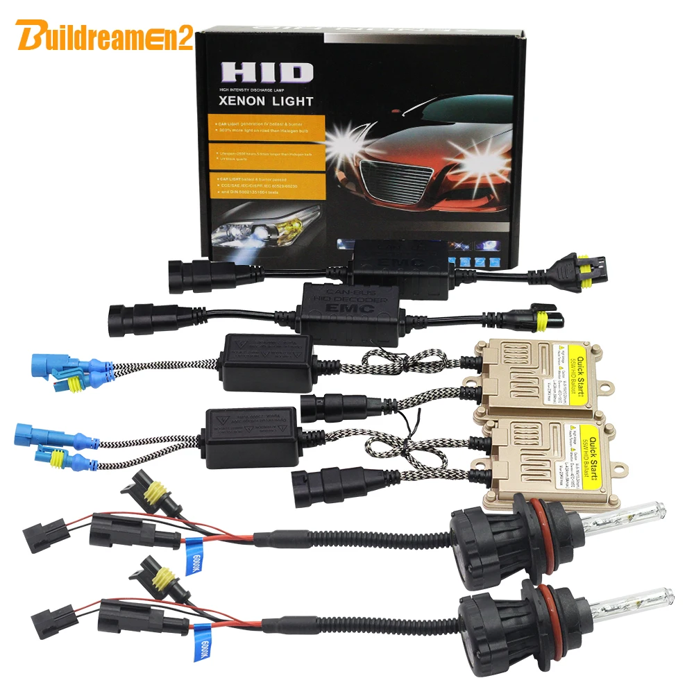 Buildreamen2 9007 55 Вт Hi/Lo Canbus HID набор би ксенон декодер AC лампочка балласт без ошибки