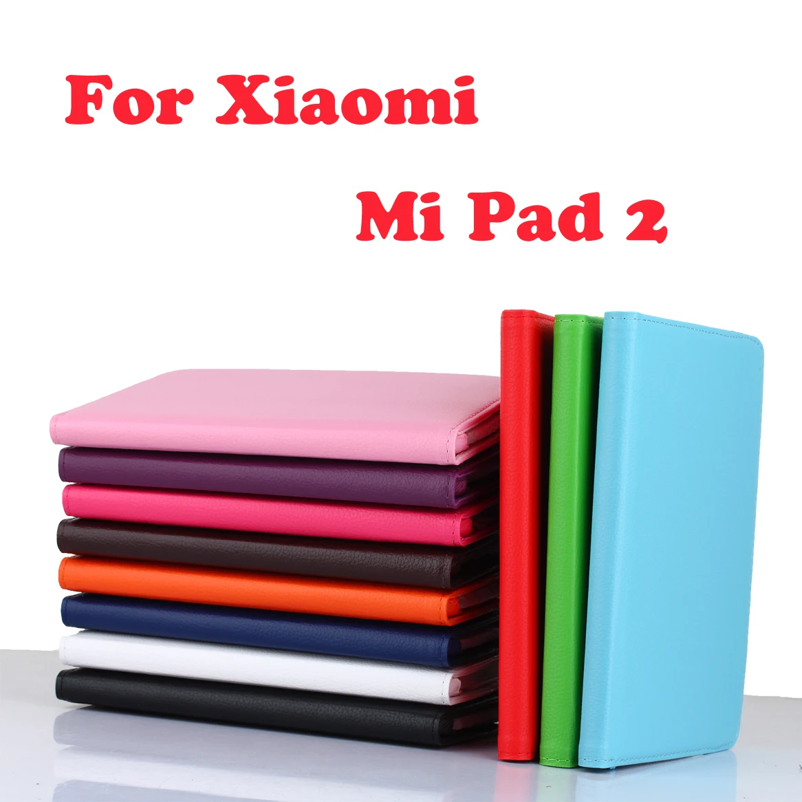

Solid Color New Smart Protective Shell Cover For Xiaomi Mipad 2 Rotation Viviration PU Leather Cover Case For Xiaomi Mi pad 2