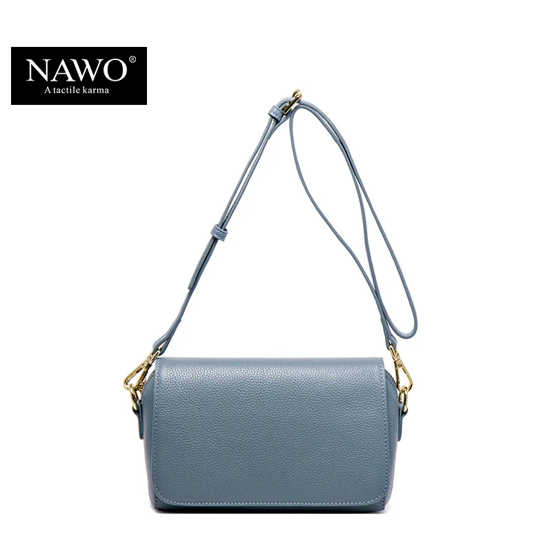 NAWO Fashion font b Brand b font Genuine Leather Messenger font b Bag b font font