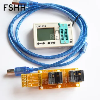 SPI FLASH programmer CH2016 Multi offline programmer+170mil SSOP8+SSOP8 test socket Production 1 drag 2 programmer c8051f offline offline burning download programmer supports id and frequency limit