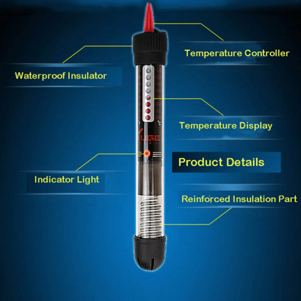 Desertcreations 100 Вт-500 Вт Регулируемая Аквариум Черепаха водонагреватель термостат аквариум Температура нагрева бар аксессуар