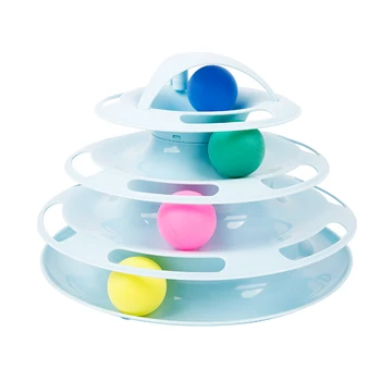 

pet Toy Love Cat Turntable Ball Three-layer Four-layer Funny Cat Rod Mouse Pet Kitten Young pet Toy Supplies