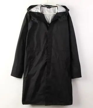 Черный/синий плащ-дождевик, мужской водонепроницаемый длинный дождевик для рыбалки, мужские куртки-пончо Chubasqueros Impermeables capa de chuva - Цвет: Черный