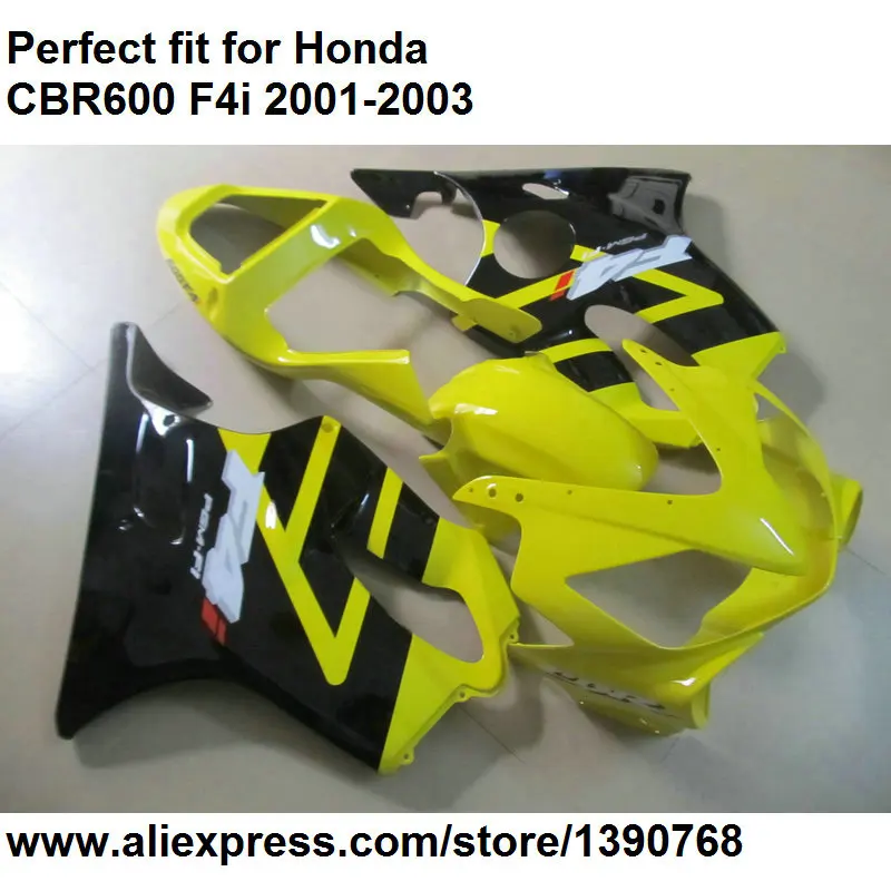 혼다 CBR 600 F4i 용 ABS 플라스틱 페어링 2001 2002 2003 라임 그린 블랙 페어링 키트 CBR600F4i 01 02 03 DZ113