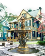87″ Life Size Europe style Bronze statue fountain sculpture Large Villa outdoor garden Decoration