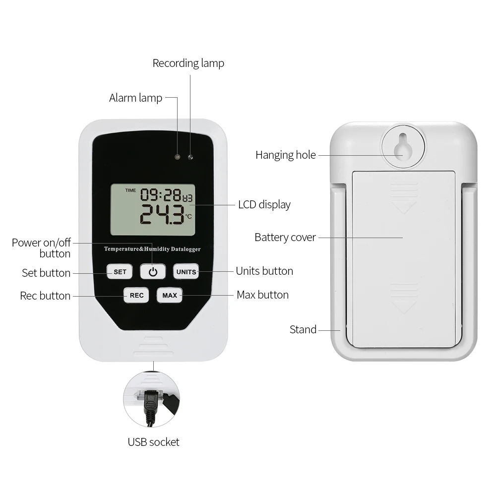Мини USB влажность температура регистратор данных RH TEMP регистратор Humiture запись метр с индекс тепла метр
