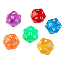 6pcs/Set Games Multi Sides Dice D20 Gaming Dices Game Playing Mixed Color free shipping
