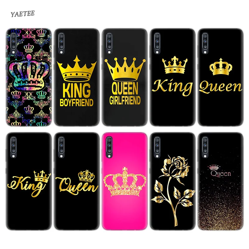 

Luxury Couple King Queen Case For Samsung Galaxy S10 Plus M30 A50 A30 A70 A40 A40S M20 M10 A10 A20 A60 A80 A90 A20E Cover