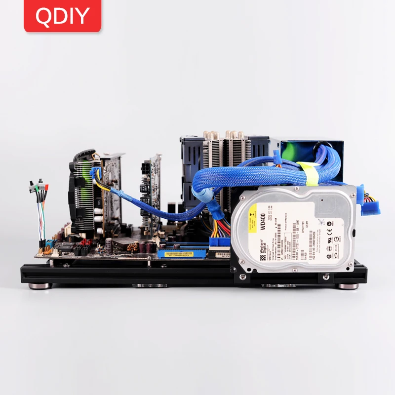 QDIY PC JMK6 ATX алюминиевый сплав горизонтальный Полный открытый летний медведь чехол