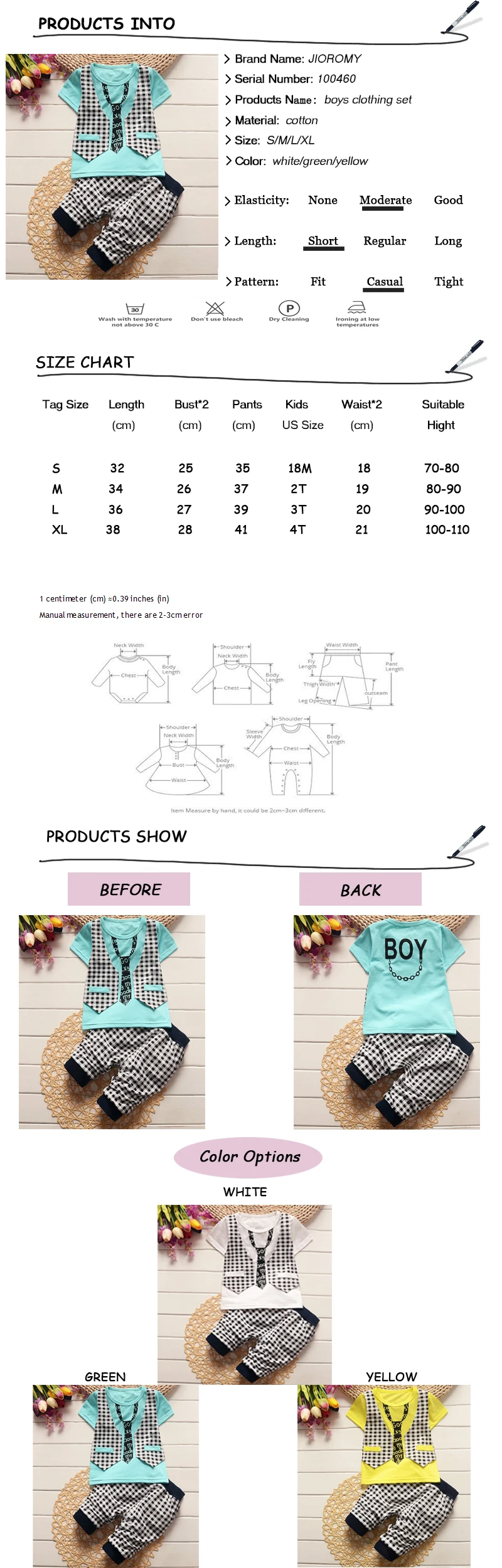 JIOROMY/летний комплект одежды для маленьких мальчиков, детский спортивный костюм, комплект из 2 предметов, клетчатый деловой костюм, детский летний комплект для мальчиков, k1