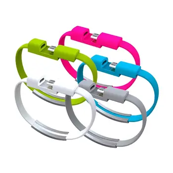 

Mini Micro USB Bracelet Charger Data Charging Cable Sync Cord For IPhone 6s 7 Android Phone cable 100pcs