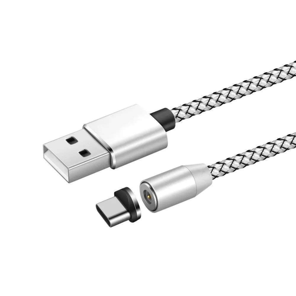 1 м 2 м Тип C USB Магнитный кабель зарядное устройство круглый светодиодный кабель для зарядки для samsung S9 Xiaomi huawei USB-C разъем для смартфона Универсальный