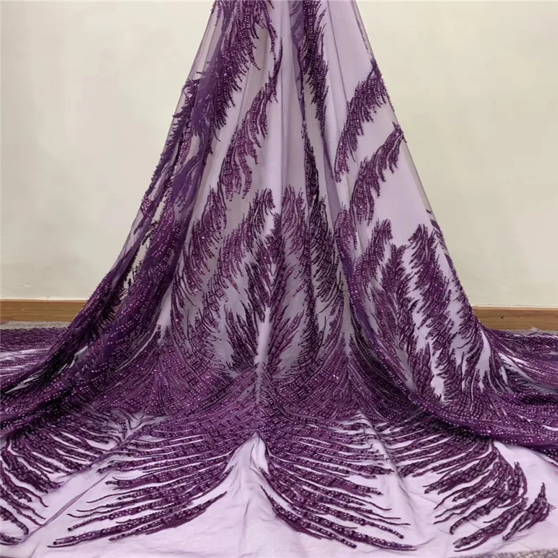 

Cassiel 3D Flower Tulle French Lace Fabric, New Handmade Beaded Lace Fabric Powder Blue, Pearl African Lace Fabric For Wedding