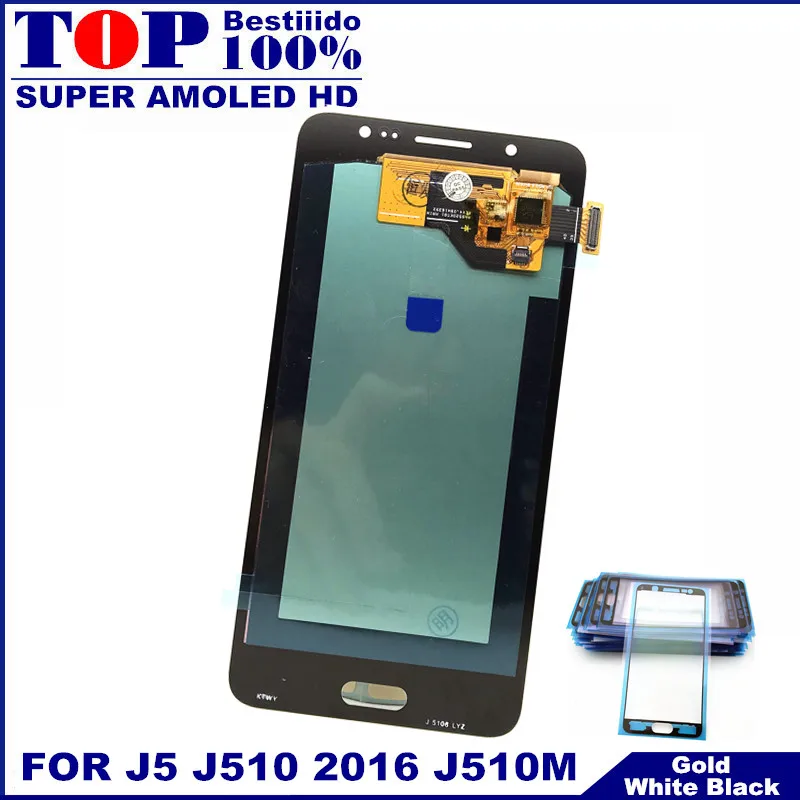 Замена lcd s для samsung Galaxy AMOLED J5 J510 J510F J510FN J510M ЖК-дисплей сенсорный экран дигитайзер Контроль яркости