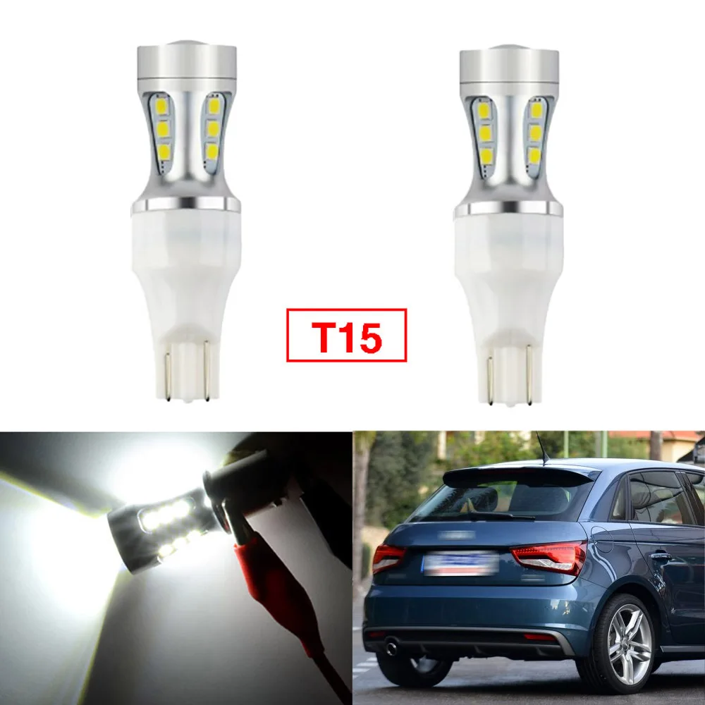Ownsun 2Pcs Error Free LED Reversing T15 Back Up Reverse Light Bulbs Fit For Audi A1 2012 13