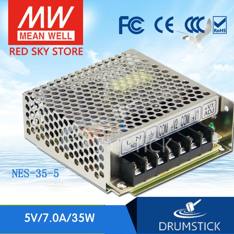 

Redsky [free-delivery 5Pcs] MEAN WELL original NES-35-5 5V 7A meanwell NES-35 35W Single Output Switching Power Supply