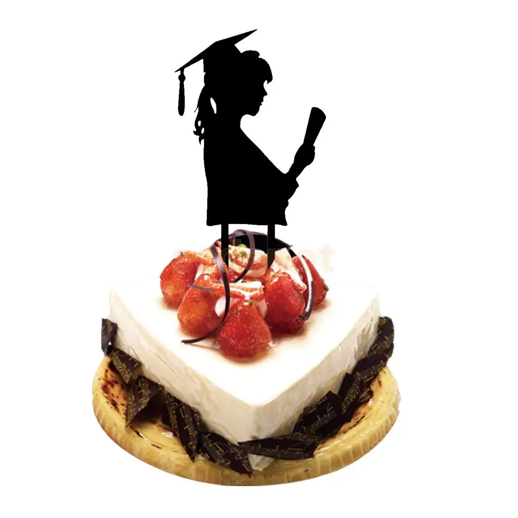 Acrylic Graduation Student Silhouette Cake Topper Graduation Party ...