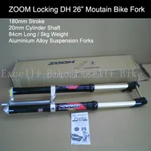 Cool-ZOOM Locking Spring Fork DH Moutain Bike Downhill 26 Disc Brake 20mm Cylinder Shaft 180mm Stroke Suspension Forks