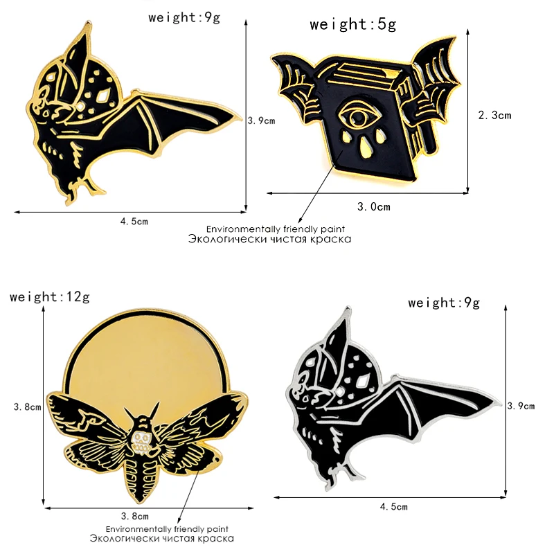 QIHE-JEWELRY-Gold-Black-Punk-Ghost-Skeleton-Skull-Bat-pins-Hard-enamel-pin-Badges-Brooches-Halloween(3)