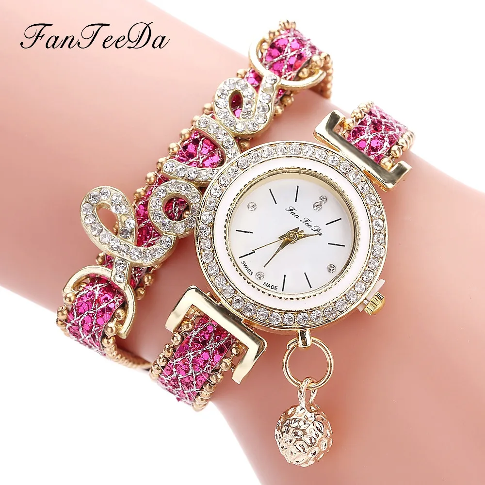 Beautiful Pink watch Fashion Quartz Ladies High Quality Bracelet Women
