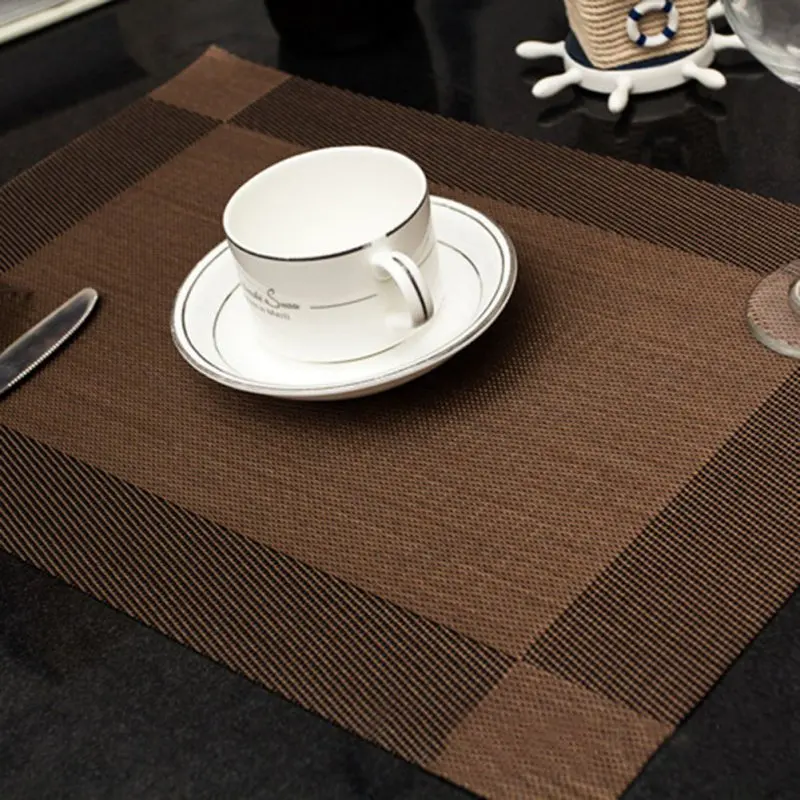 4 قطعة/الوحدة تحديد الموقع pvc طاولة طعام حصيرة منصات القرص عاء سادة الوقايات طاولة مقاومة للمياه القماش سادة زلة مقاومة سادة Posavasos