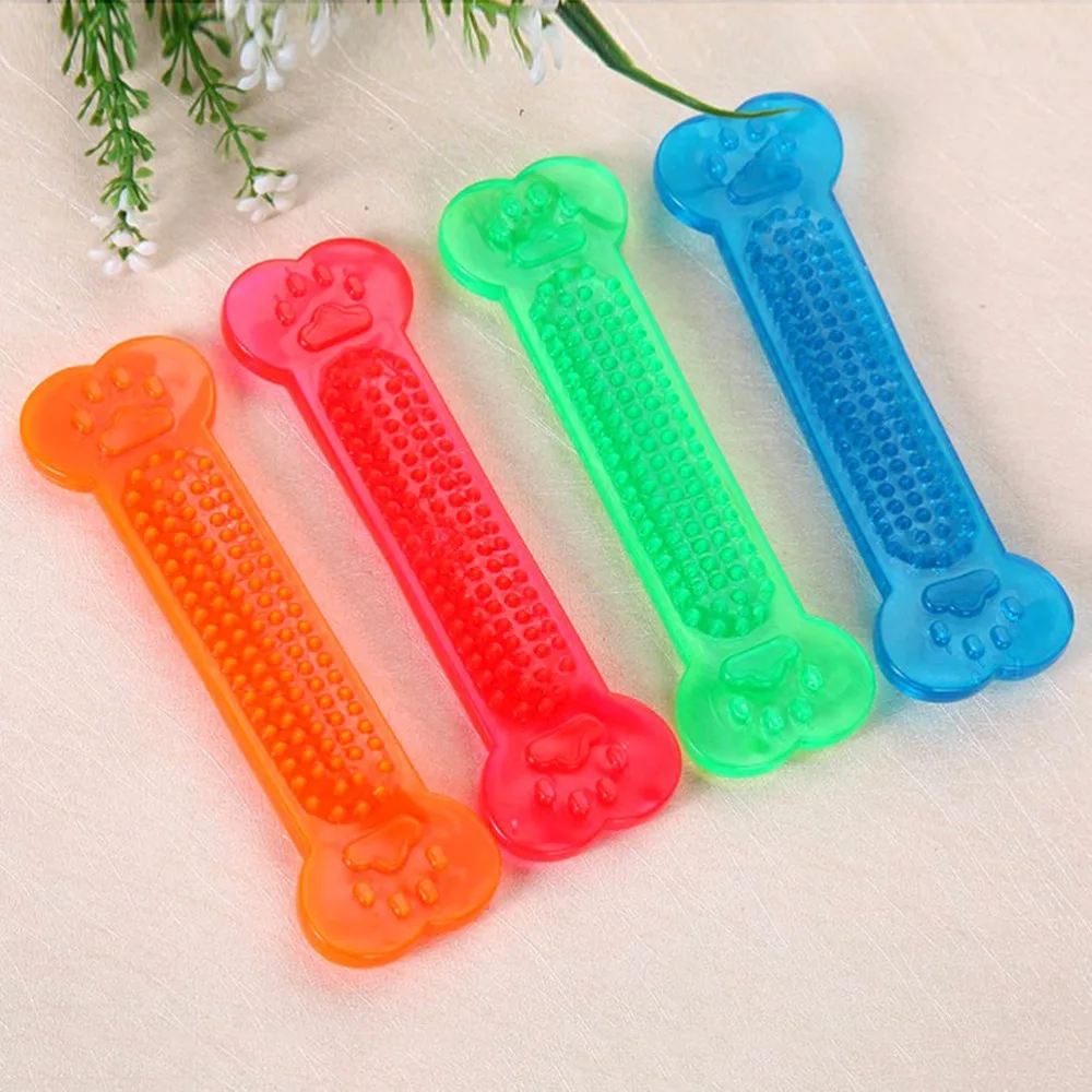 Random color 1Pcs Pet Dog Puppy Bone Shape Teething Chew Toy Stick