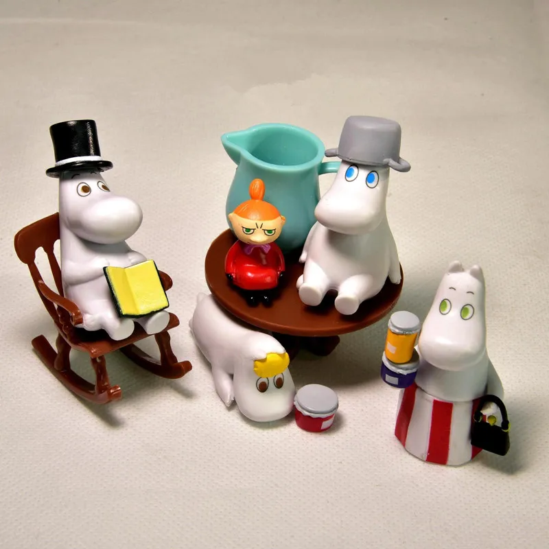 Moomin family Jenga слой каскадные куклы головоломка микро пейзаж DIY Resinas Planas De Personajes hadas y angeles decoracion - Цвет: Светло-серый