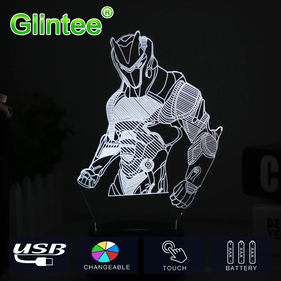 

NEW Omega USB Night Light Home Atmosphere Decorative 3D LED Lights Batteries Operated 7 Color 5V 3D Table Lamp For Child