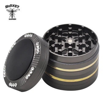 

HORNET Premium Zinc Alloy Tobacco Grinder 50MM 4 Piece Sharp Diamond Teeth Metal Smoking Herb Miller Suit Smoke Pipe