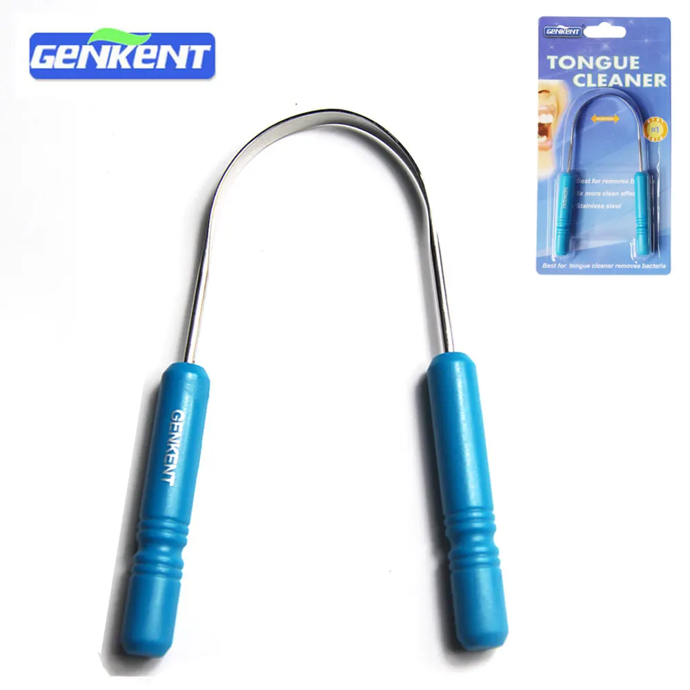 GENKENT Tongue Cleaner Stainless Steel Silica Handle Tongue Scraper
