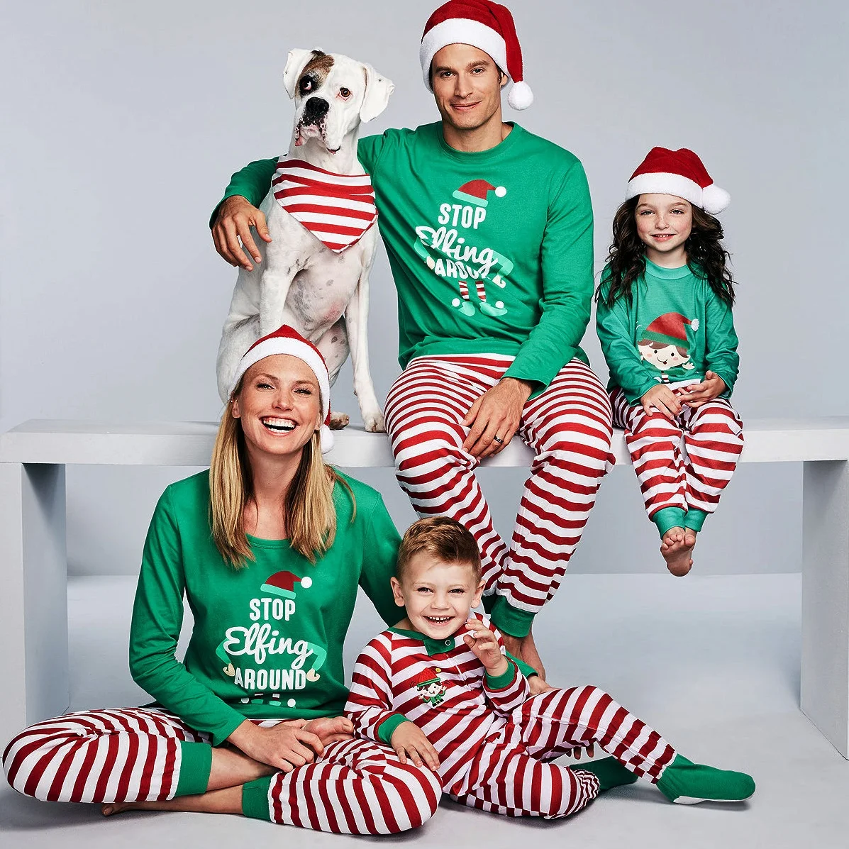 

Striped Family Christmas Pajamas Mother Daughter Father Son Sleepwear Family Matching Pyjamas Clothes Outfits Look Xmas Pajamas
